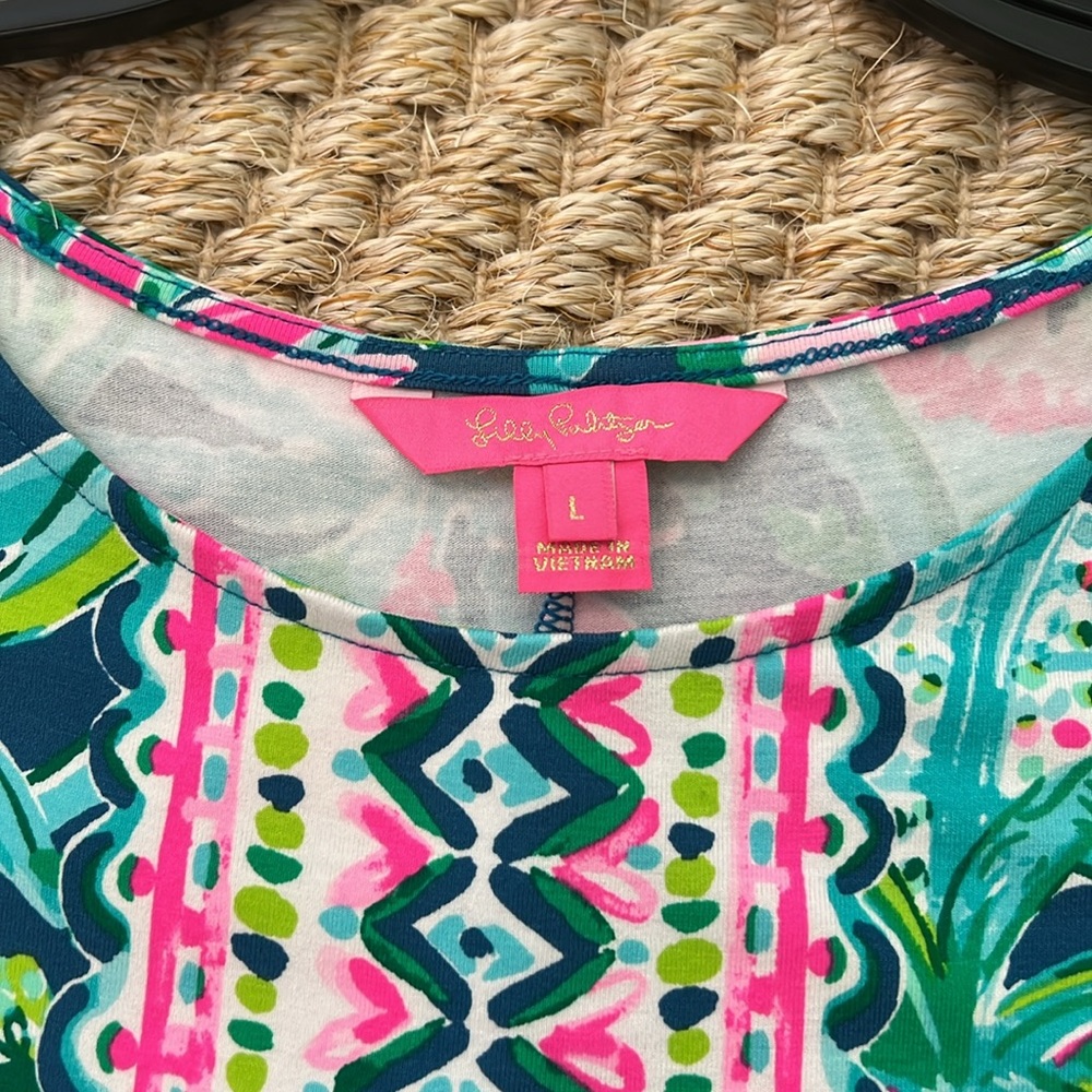 Lilly Pulitzer Pink and Green Ophelia swing dress - Picture 2 of 4